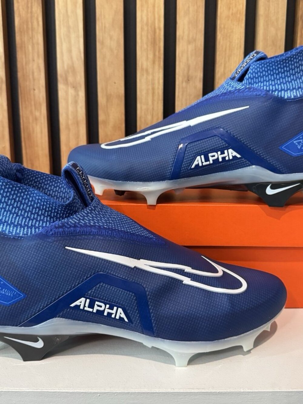 SIZE 9.5 - Nike Alpha Menace Elite 3 Blue White Football Cleats CT6648-414 NEW